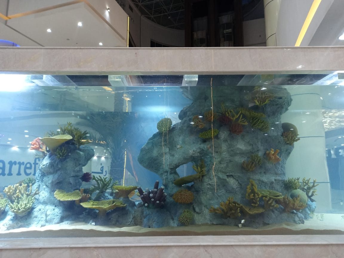 Mall aquarium with aquascaping, Al Azaam Al-Arabia, Najran Saudi Arabia - 10 x 2 x 2 m, 120 mm