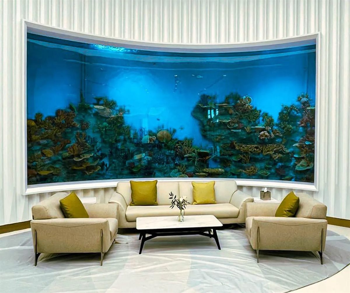 Aquascaping supplied for The View Hospital Aquariums, Doha Qatar - integrated by MAT
